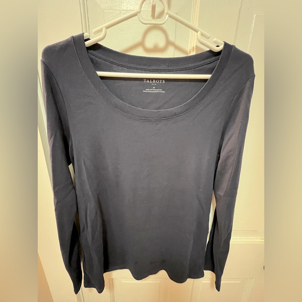 Dark navy cotton long sleeve T